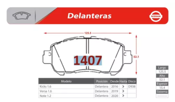 NISSAN KICKS-VERSA-NOTE  1.2 - 1,6          (1407) - Imagen 2